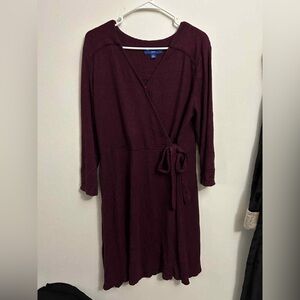 Elegant Burgundy Wrap Dress size xl
